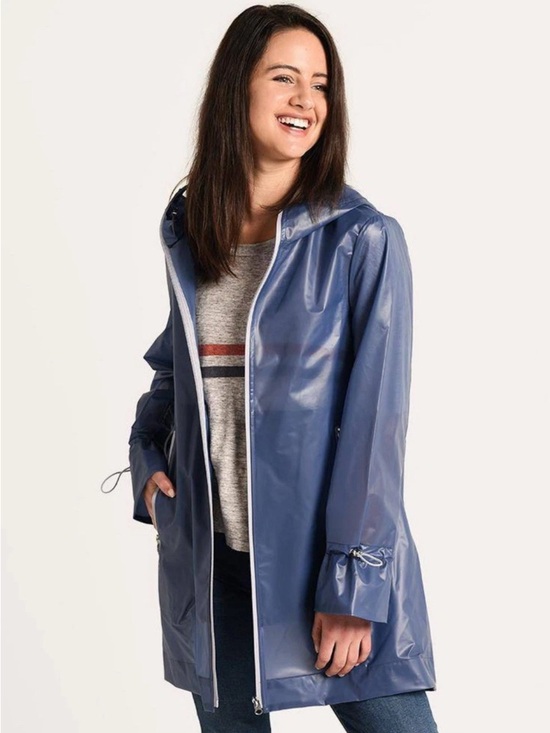 Soia & Kyo Jackets & Blazers - Soia & Kyo Montella Mid Length Blue Rain Jacket- M